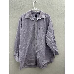 U.S Polo Assn Mens Shirt Size XL Purple Striped Long Sleeve Button Up